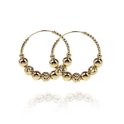 China CLASSIC 18k Gold Color Ball Earrings Cut On Earring Lady Fashion Hoop Earrings 30mm Good Quality Jewelry for sale