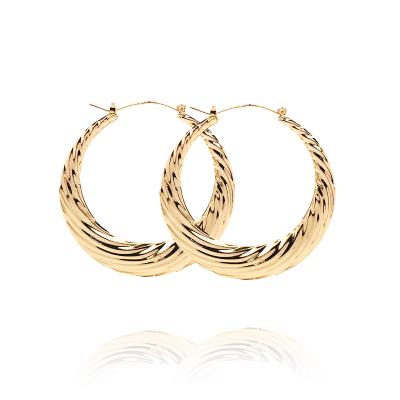 China 2021 Big Best Selling INS Women's CLASSIC Bamboo Earrings Gold Gold Plated 18K Gold Top Quality Circle Earrings for sale