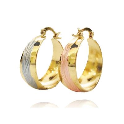 China DropShipping CLASSIC three color circle earrings women party gift daily circle earrings best quality jewelry for sale