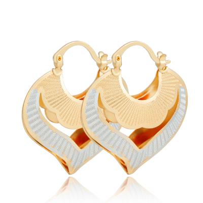 China Factory Price New Arrival Fashionable Circle Earrings Two Color Gold And Silver Plated Earrings For Women Vintage for sale