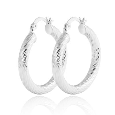 China CLASSIC Fashion White Gold Plated Silver Circle Earrings Copper Alloy Jewelry For Women for sale