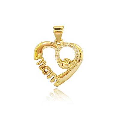 China Romantic Brass CZ Charms Fashion Pendant Heart Jewelry Crystal Zircon Female Pendant From Dubai for sale