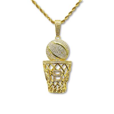 China Hiphop Basketball Nets Charms Dangling Brass Jewelry Hip Hop Pendants With Letters for sale