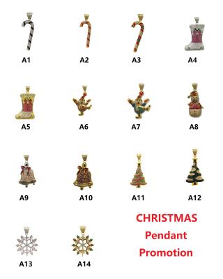 China Hiphop Christmas Hip Hop Gift Iced Out Promotion Pendant Charms Brass Jewelry For Merry Christmas New Year Party Gift for sale