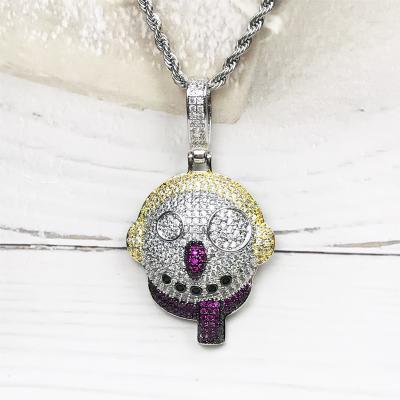 China Fashionable Hiphop Christmas Snowman New Color Pendant Silver Zircon Iced Out Pendant for sale