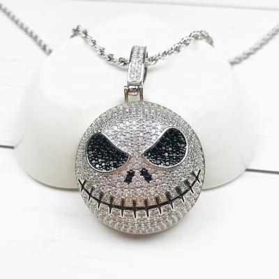 China Jack Skellington Cartoon Charms Hiphop Christmas Gift Pendant White Gold Iced Out Jewelry In Stock for sale