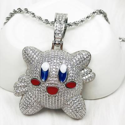 China Hiphop Kirby Charm Pendant Creative Design Bling Hiphop Iced Out Beautiful Lab Diamond CZ Jewelry for sale