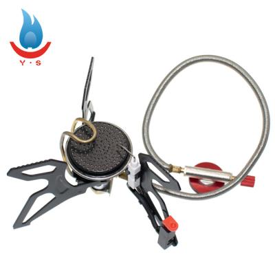 China Mini Portable Picnic Gas Camping Gas Burner Pocket Foldable Light Weight Compact Windproof Outdoor Stove for sale