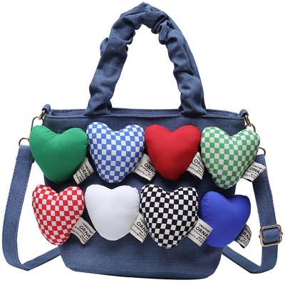 China Fasion Cute Denim Crossbody Bucket Bags tote Bags for Women Fashion Ruched Handle Shoulder Bags for sale