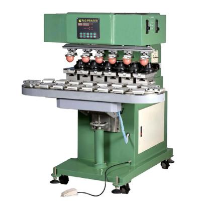 China Big Size 6 Colors Sealed Bottle Machinery Repair Shops Ink Cup Pad Printing Machine Logo Pad Printer With Conveyor for sale