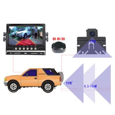 China Waterproof AI backup camera with pedestrian/vehicle detection, beep warning within 10 meters, vacuum detection range120deg. easy installation for sale