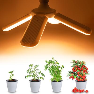 China Easy Install High Quality Indoor Horticulture Hydroponic Fans 50w 4 Blade Lighting Foldable Led Plant To Grow Light for sale