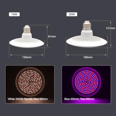 China Easy Install 30w Hydroponic Indoor Plant Growth Horticultural Lighting Light Aluminum Led UFO Grow Light Bulb for sale