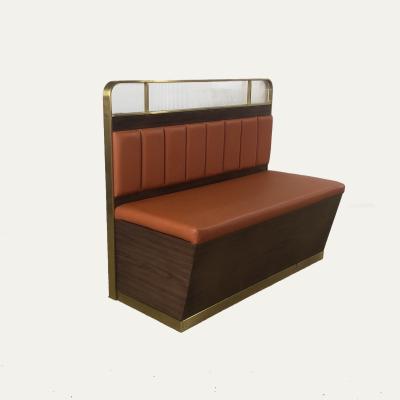 China High-grade metal 2 seaters leather restaurant cafe style vintage (KS185) vintage cabin sofa dining room furniture for sale