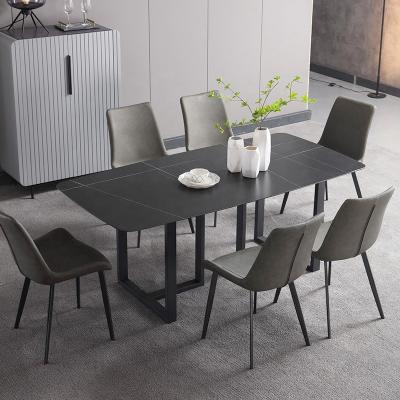 China (SP-DT102) Fixed Top Frame Marble Metal Furniture Home Dining Table Sets Modern for sale