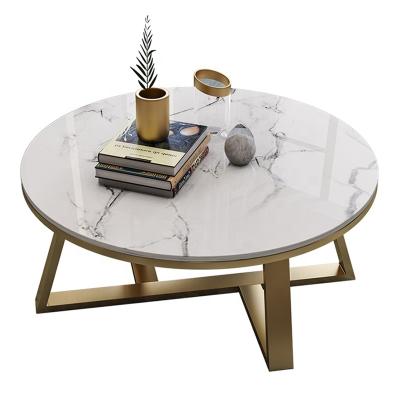 China Modern Coffee Tables (Size) (SP-ET217) Factory Supply Adjustable Frame Gold Marble Stainless Steel for sale