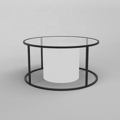 China Modern High Quality Metal Aluminum Tube Frame (SP-OS302) Led Lights Around Tempered Glass Outdoor Coffee Tables for sale