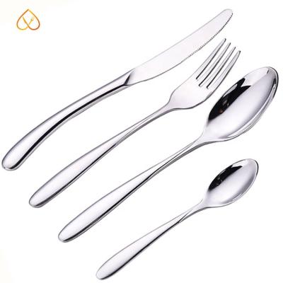 China Sustainable High Quality Stainless Steel Tableware 4pcs Fork Knife And Spoon Cutlery Set for sale