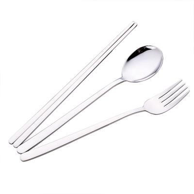 China Sustainable Stainless Steel Chopstick Spoon Fork Set Travel Cutlery Set On Sale for sale