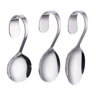 China Sustainable Stainless Steel Spoon With Curved Handle For Restaurant for sale