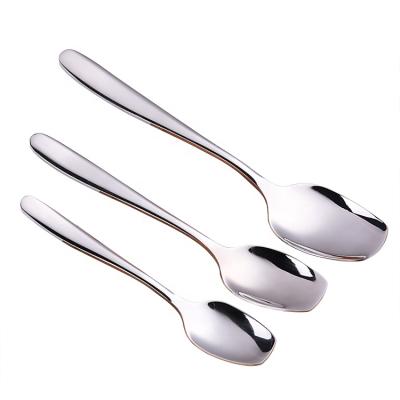 China Viable Hot Sale Spot Steel Dinner Spoon Table Spoon With Square Edge Spoon for sale