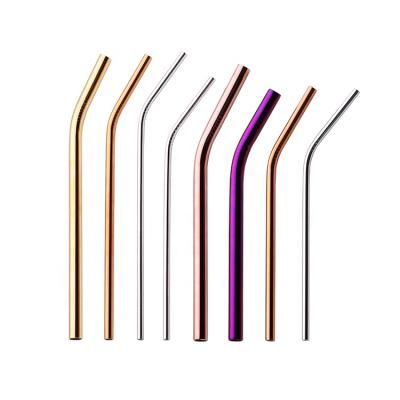 China 2021Custom 304 Bend Multicolor Viable Metal Drinking Straw for sale