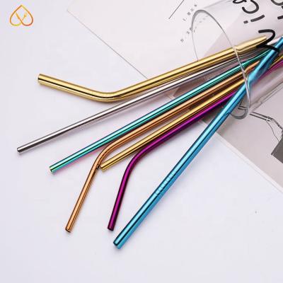 China High Quality Viable Metal 304 Stainless Steel Bubble Tea Straws Customized Logo Reusable Straws for sale