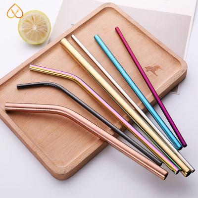 China Sustainable hot sale straight bent 304 stainless steel reusable drinking straw for sale