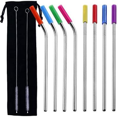 China 2021Custom 304 Bend Multicolor Viable Metal Drinking Straw for sale