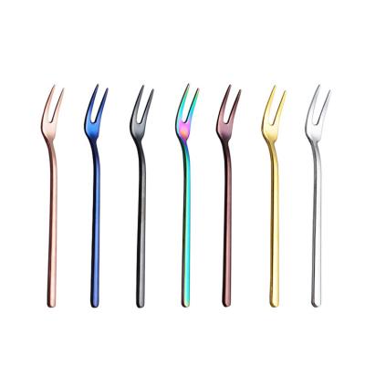 China Viable Hot Selling Buyer Stainless Steel Fruit Fork For Dessert Cocktail And Mini Cake Fork 1 for sale