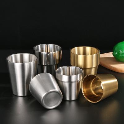 China Double Wall Wine Cups Drinkware Beer Coffee Mugs Disposable Metal Stainless Steel Insulation Drinking for sale