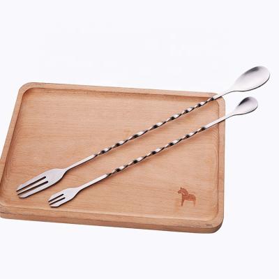 China Stainless Steel Sustainable Cocktail Bar Mixing Spoon With Long Twist Handle for sale