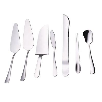 China New Style Stainless Steel Wedding Cake Tool Stainless Steel Cake Server, Cake Knife and Server Set Viable Wholesale for sale