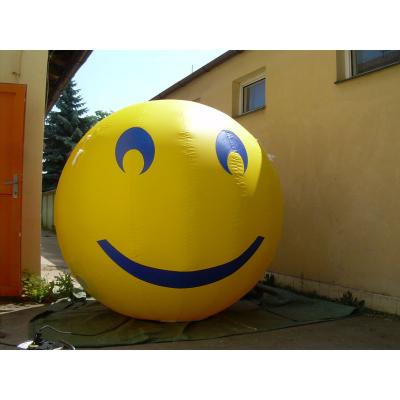 China Large PVC Inflatable Ground Balloon Indoor / Outdoor Yellow Inflatable Smile Balloon for sale