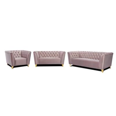 China Other Factory Direct Sales Velvet Fabric Chesterfield Sofa Set 1 2 3 Seat Sofa Lounge Sofas for sale