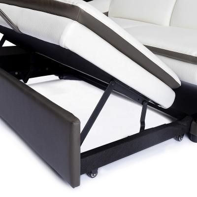 China 2021 latest design black and white synthetic leather folding sofa bed and sofa bed foldable with lockers for sale