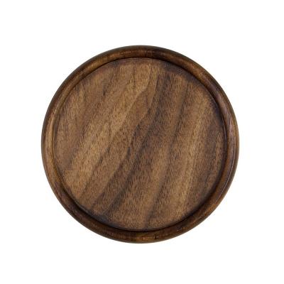 China Sustainable Safe No Paint No Round Square Walnut Wax Creative Coffee Mat Insulation Pad for sale