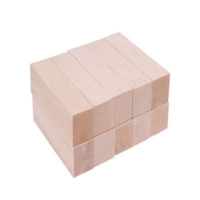 China Unfinished Safety Unpaint Wooden Blocks For Hobby Kit Balsa Wood Wood Carving Blocks for sale