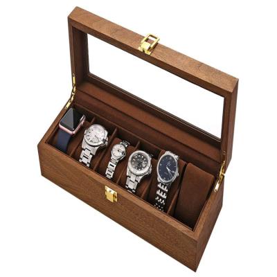 China Creative Simple Attractive Appearance Simple Creative Premium Quality Lxuxury Mix Watch Box Winding Wooden Watch Box for sale