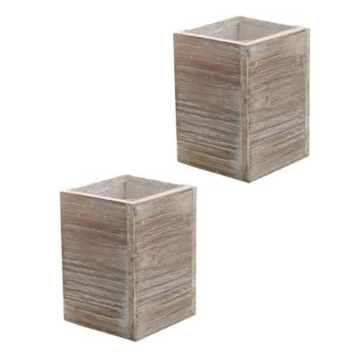 China China Whitewash Wedding Decor Floral Arrangements Rustic Decorative Wooden Crates Set of 2 for sale