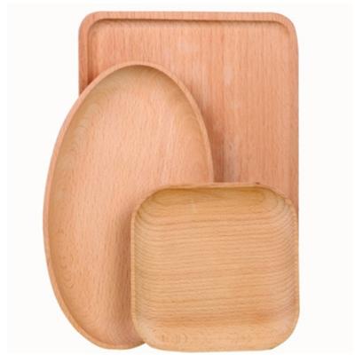 China Eco-friendly Hot Selling Rectangular Round Log Pallet Large Factory Price Wooden Serving Tray for sale