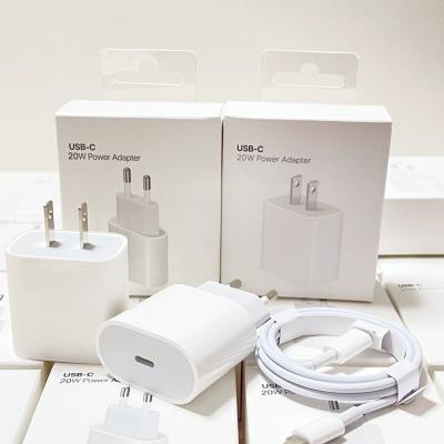 China Hot Sale 20w High Speed ​​USB C Wall Mount USB C Power Adapter QC 3.0 Type C Fast Charging Charger With Cable For Apple iPhone 12 13 Pro 11 Max for sale