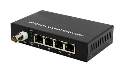 China 10 / 100M PoE over Coaxial Extender Ethernet and POE over Coax 4 Ethernet Ports 1 BNC for sale