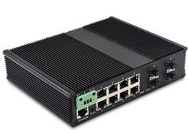 China 12-port Managed Industrial Ethernet Switch With 8 10/100/1000Base-T(X) Port And 4 10G SFP Slot+1 Console Port for sale