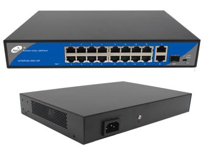 China IEEE802.3 Af  At 10/100M 16 Port POE Switch With SFP for sale