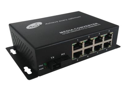 China Gigabit 8 Port Ethernet Fiber Media Converter with 1 Fiber and 8 POE Ports for sale