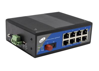 China 8 Port Industrial Media Converter Fiber To Ethernet 1 Fiber and 8 POE Ethernet Ports for sale