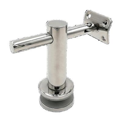 China Wall Mounted Round Railing Bracket Stainless Steel Stair Railing Fittings Handrail Adjustable Glass Support Bracket for sale