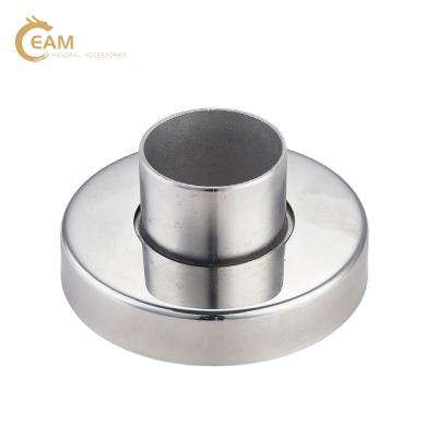 China Modern Balustrade Fitting Face Flange Mirror Stainless Steel Flat Clamp To Connect Pipe Fiberglass Stair Railing for sale