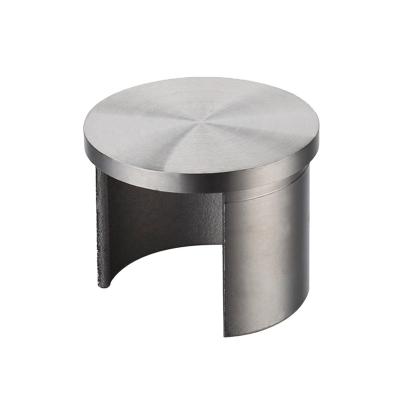 China Stainless Steel Railing Stainless Steel Slotted Pipe Railing Fitting Slotted Tube Fitting End Cap Cover For Balcony Glass Frameless Balustrade for sale